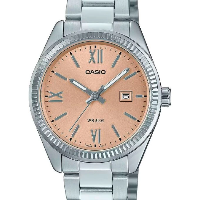 Montre Casio LTP-1302DD-4A2VDF Femme - Bracelet Acier Inoxydable, Résistance 50m, Affichage Analogique, Verre Minéral - Placage Ionique - Rose Gold - LTP-1302DD-4A2VDF