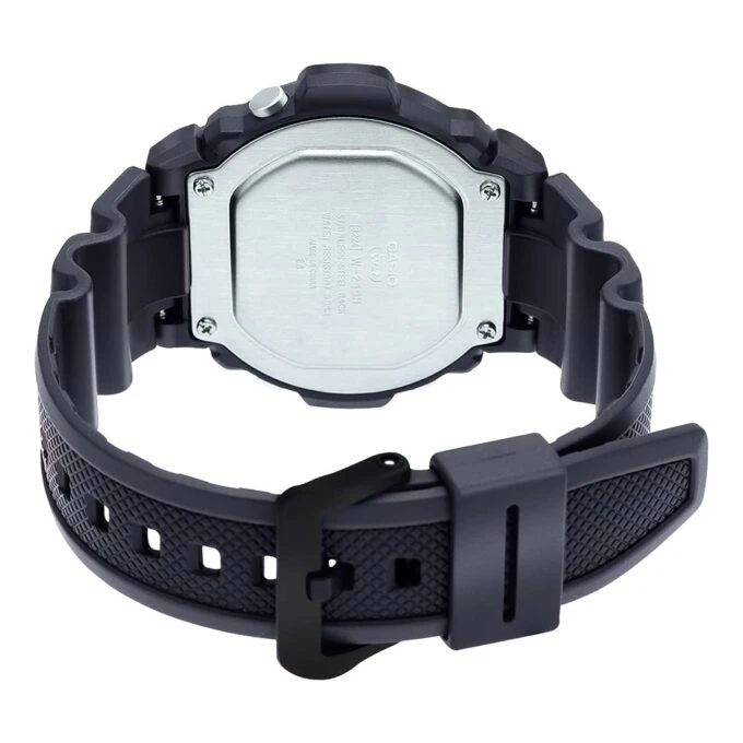 Montre CASIO Homme - W-219H-8BVDF - Bracelet Noir En Resine - Boitier En Resine - Résistante à l'eau - 12 Mois De Garantie