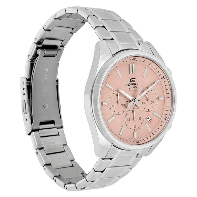 Montre Homme Classique Casio EFV-650D-4AVUDF - Chronographe, Étanche 100m, Acier Inoxydable, Verre Minéral, Bracelet 150-205mm, Triple Fermoir, Poids 128g - Argent