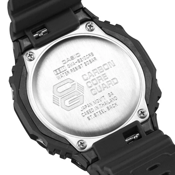 Montre Casio GMA-P2100SA-1A2DR - Analogique et Numérique - Affichage 24h/AM-PM, Chronographe, 5 Alarmes, Calendrier Automatique, Éclairage LED Super Illuminator, Résistant aux Chocs - Noir - Référence GMA-P2100SA-1A2DR