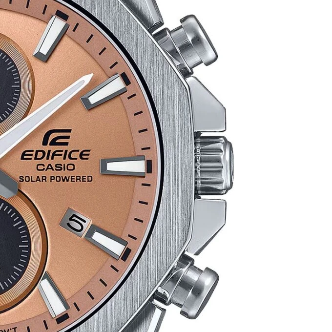 Montre Classique Homme Solaire Casio EFS-S570D-5AUDF – Chronomètre, Verre Saphir Antireflet, Acier Inoxydable, Bracelet Ajustable, Etanche 100m, Précision ±20s/mois, Argent