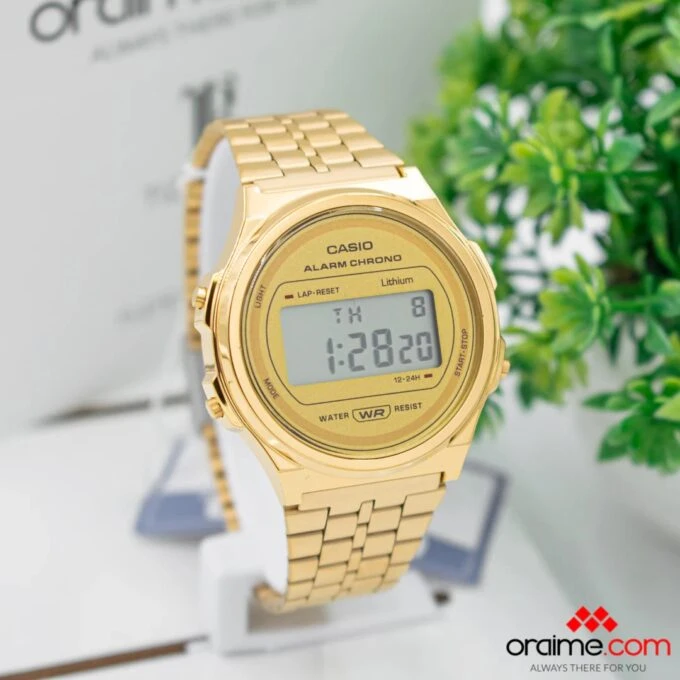 Casio Montre Homme A171WEG-9ADF - Bracelet en Acier Inoxydable - Or