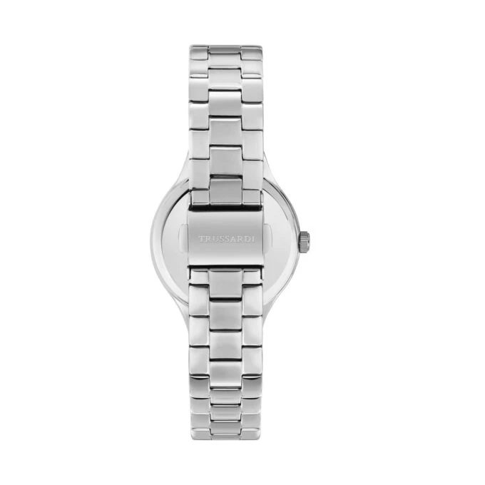 Montre Classique Femme Quartz TRUSSARDI R2453172504 – Acier Argent, Bracelet et Boîtier Acier, Verre Minéral, Résistante 5 ATM, Garantie 24 mois