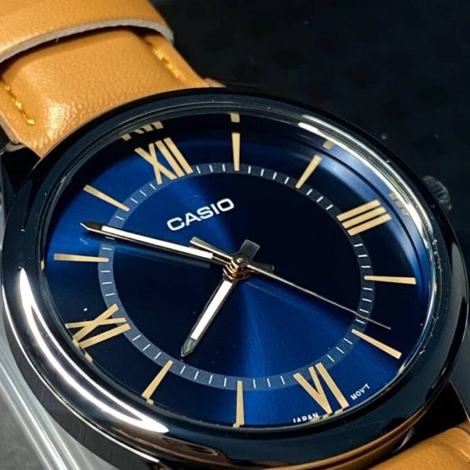 Montre Homme Casio - MTP-V005L-2B5UDF - Bracelet en Cuir Kaki - Affichage analogique - Résistant à l'eau