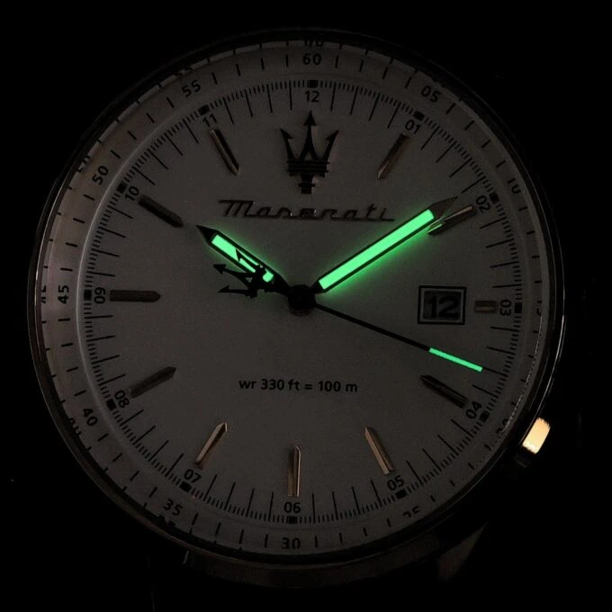 Montre Homme Maserati Sorpasso – R8851124002 – Bracelet en Cuir Véritable – Boîtier en Acier Inoxydable Or Rose – Cadran Argent Sunray – Résistante à l'Eau 10 ATM – 42 mm – Boucle Ardillon – Mouvement Analogique – Emballage d'Origine Maserati