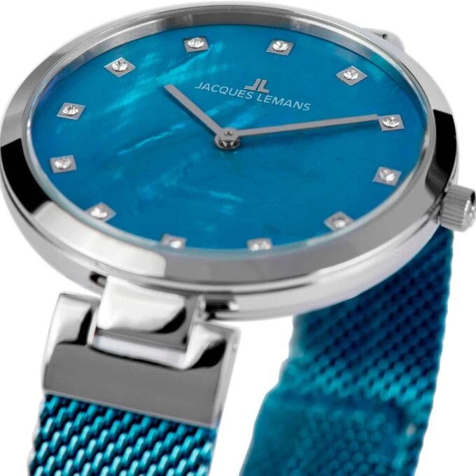 Montre Femme Jacques Lemans Milano 1-2001N - Bracelet en Acier Inoxydable - Verre Cristal crystaltex durci - Affichage analogique - Résistant à l'eau