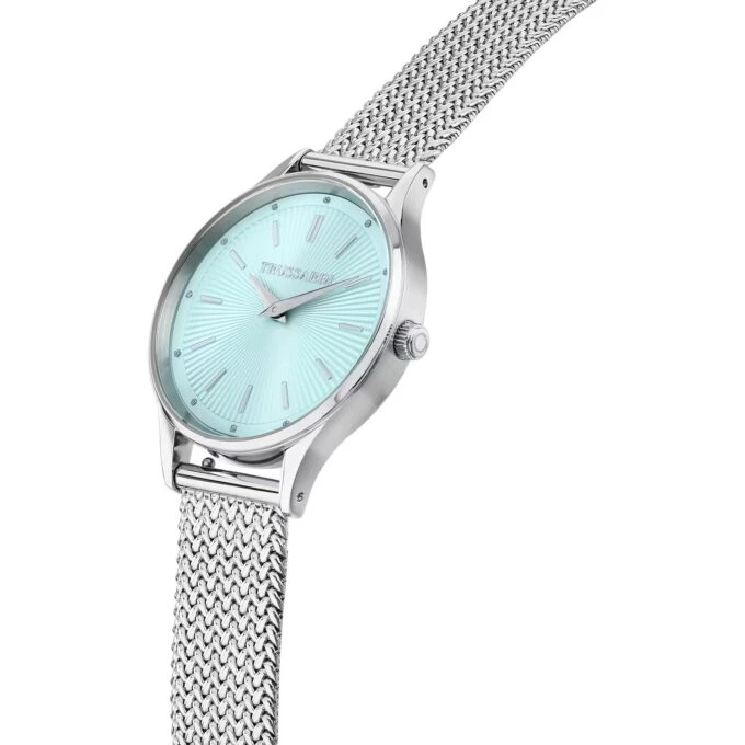 montre femme trussardi t star 34mm acier argent, bracelet métal, verre minéral, etanche 5 atm, garantie 2 ans – réf r2453152515