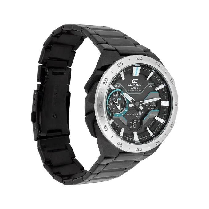 Montre Classique Homme - Casio EDIFICE - ECB-2200DD-1ADF – Acier Inoxydable, Chronographe, Étanche, Bracelet Métal – Argent – Référence ECB-2200DD-1ADF