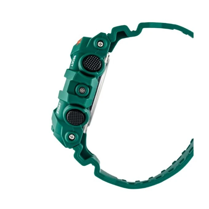 Montre Sport Homme - Casio G-Shock - Analogique et Digitale - Résistante aux Chocs, Étanche 200m, Chronomètre, Rétroéclairage - Résine - Vert - GA-700SC-3ADR