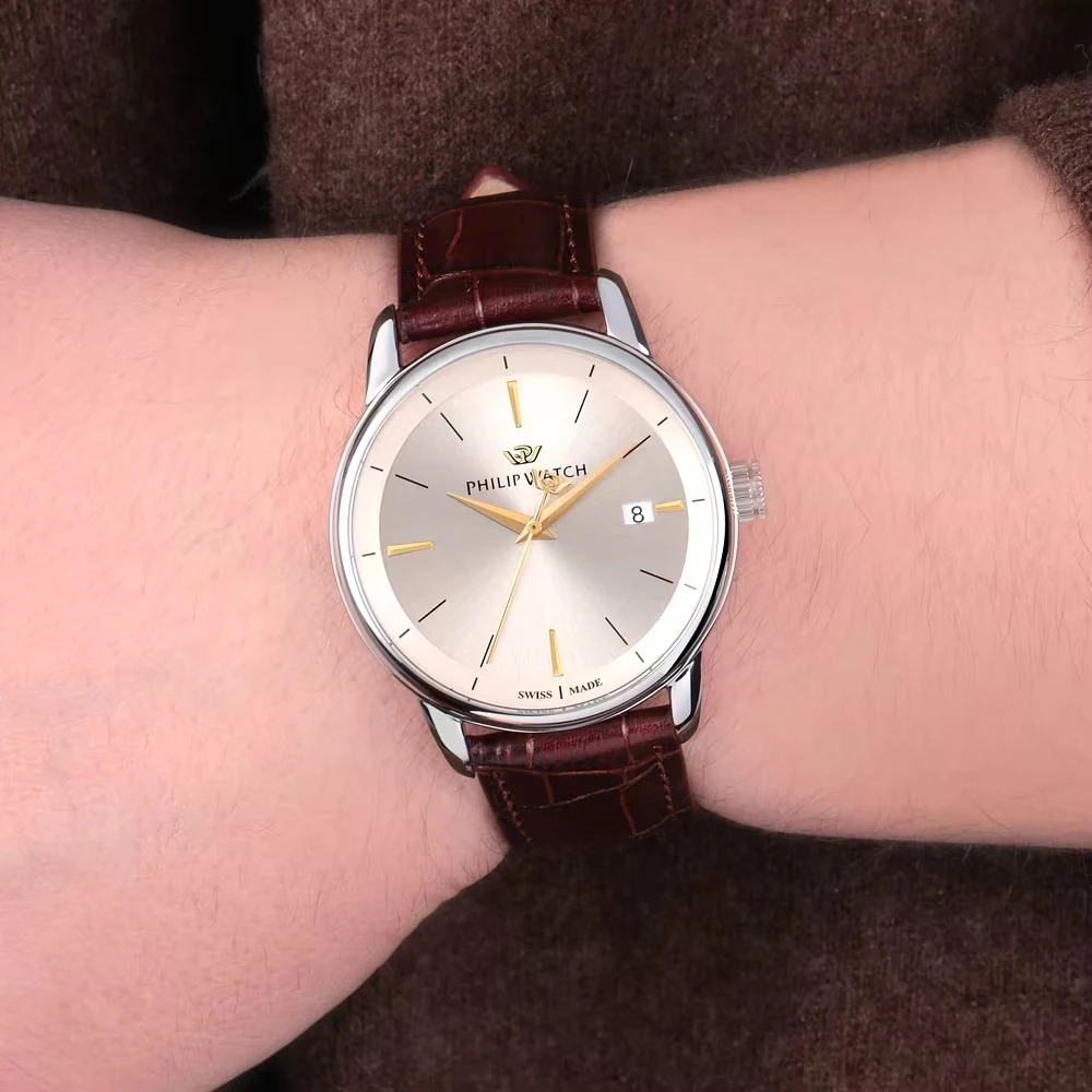 montre-homme-philip-watch-anniversary-r8251150008-bracelet-en-cuir-veritable-affichage-analogique-resistant-a-leau-r8251150008