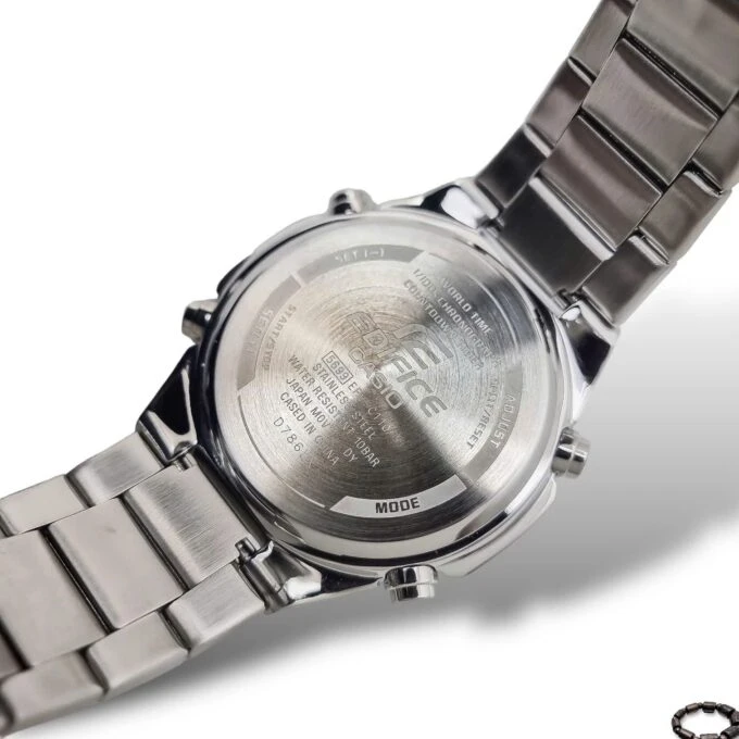 Montre Classique Homme - Casio Edifice - EFV-C110D-5ADF - Acier Inoxydable, Chronographe, Étanche, Bracelet Métal - Argent, Cadran Doré