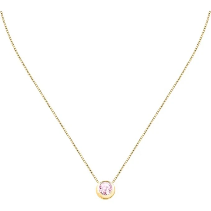 morellato saxn04 collier précieux en argent recyclé et pierre quartz rosa pour femme
