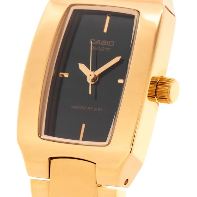 Montre CASIO Femme - LTP-1165N-1CRDF - Bracelet Dorée En Acier Inoxydable - Résistante à l'eau - 12 Mois De Garantie