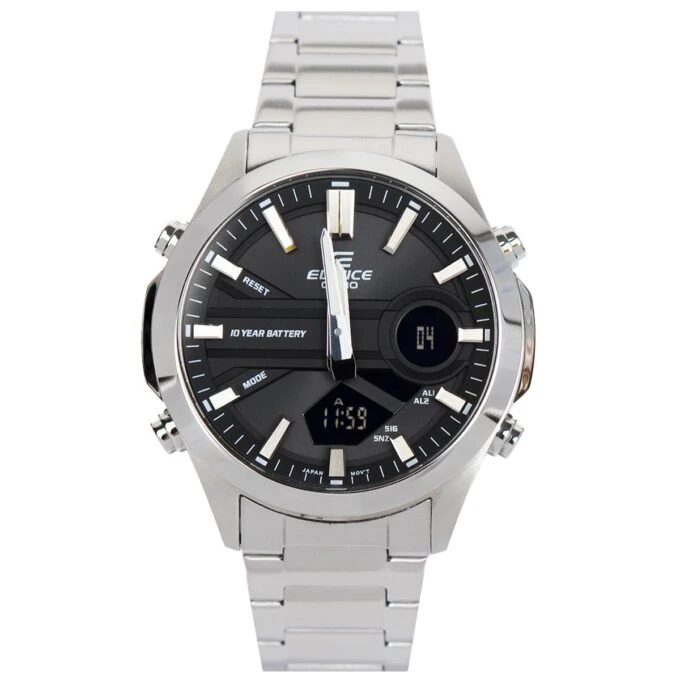 Montre Classique Homme - Casio Edifice - EFV-C120D-1ADF - Acier Inoxydable, Multifonction, Étanche, Bracelet Métal, Noir