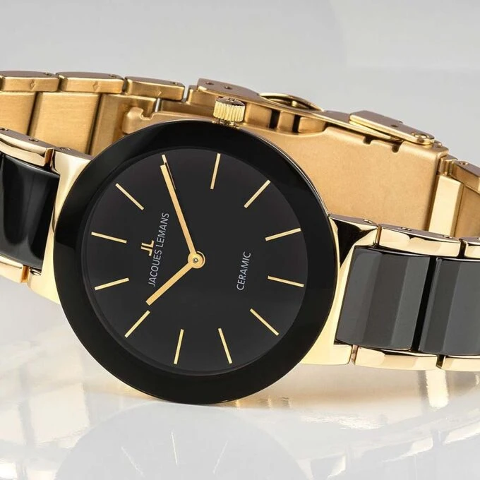 Montre Femme Jacques Lemans Monaco - 42-8E - Bracelet en Céramique - Affichage analogique - Résistant à l'eau