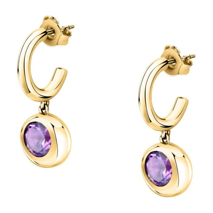 morellato boucles d'oreilles femme en argent 925 recyclé doré, pendentifs, collection tesori eterni saxn16