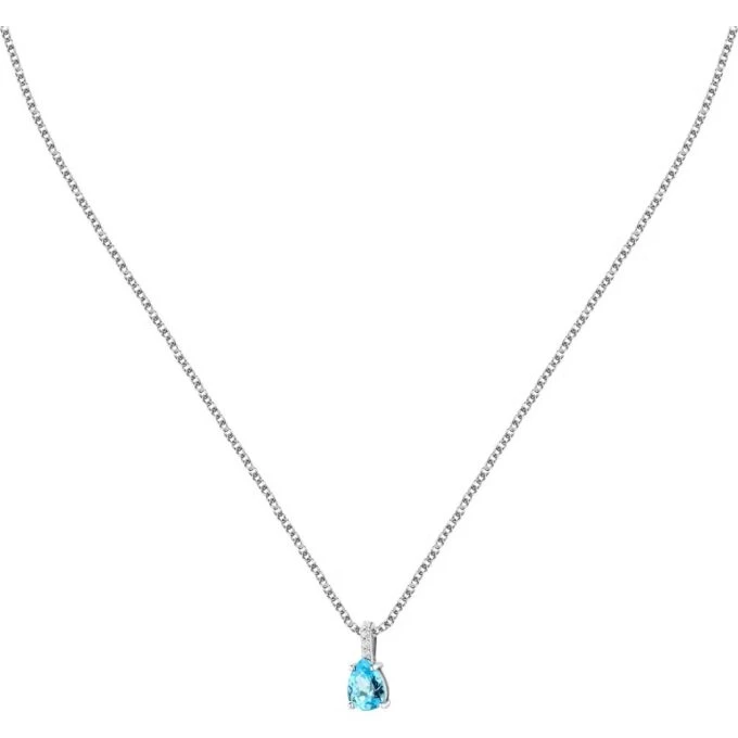 collier femme morellato tesori saiw192 en argent 925‰ avec zircons bleus et blancs