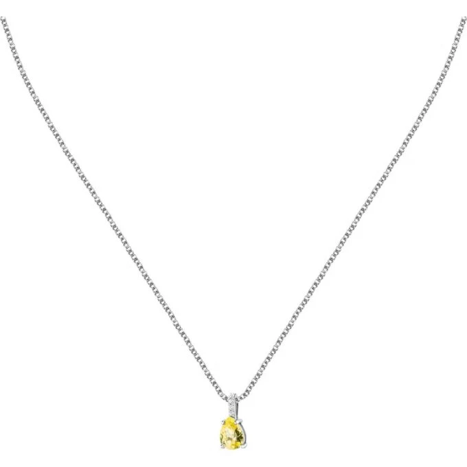 morellato saiw194 collier en argent 925% recyclé avec pierre zircon design raffiné pour femme