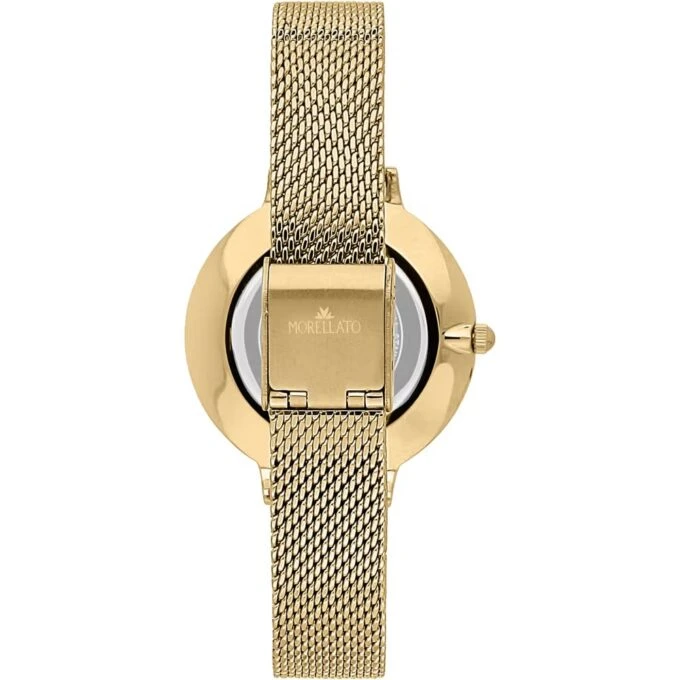 Montre Femme Morellato Ninfa – R0153168502 – Boîtier Acier Or Jaune 34 mm – Cadran Blanc Rond – Mouvement Analogique – Bracelet Acier Or Jaune – Résistante à l’Eau 3 ATM – Fermoir Maillon à Cliper – Garantie Morellato.