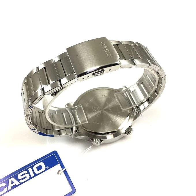 Montre Classique Homme - Casio - Quartz, Acier Inoxydable, Étanche 100m, Affichage Jour/Date, Aiguilles Lumineuses - Argenté - MTD-130D-7AVDF