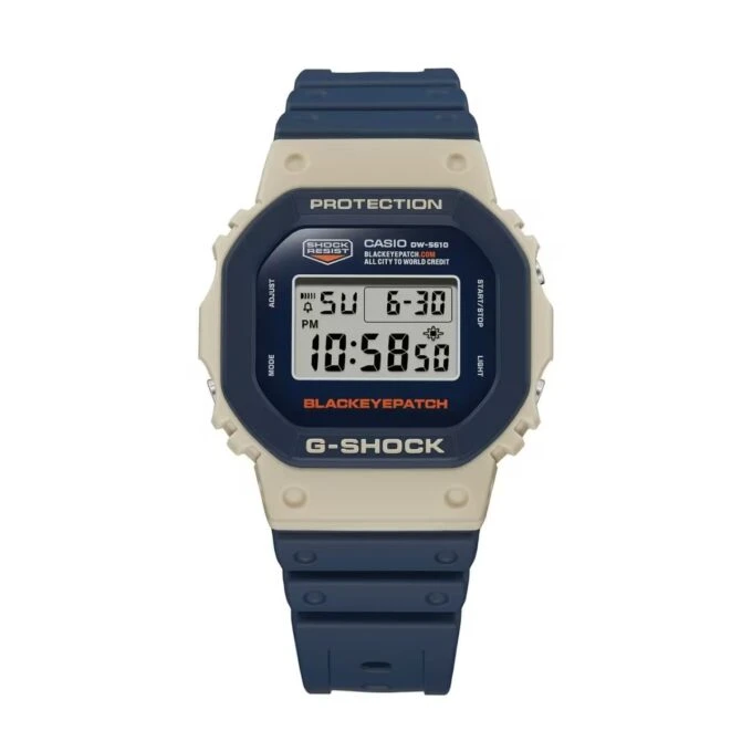 Montre Classique Homme - Casio G-Shock DW-5610BEP-2DR - Résistante aux chocs, Étanche 200m, Bracelet Résine, Bleu - Boutique Aïwatch