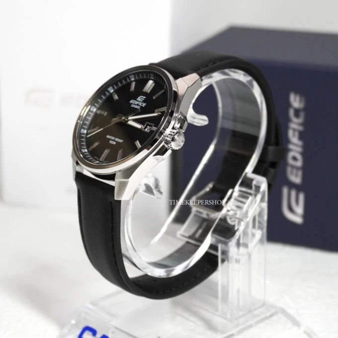 Montre Classique Homme - Casio Edifice - EFV-150L-1AVUDF - Bracelet Cuir Noir, Quartz, Étanche, Chronographe - Boutique Aïwatch