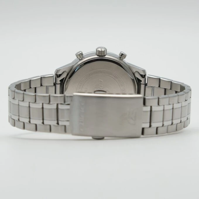 Montre homme Casio – Chronographe, Acier inoxydable, Verre minéral, Étanche 100m, Bracelet acier, Bleu - EFR-575D-2ADF