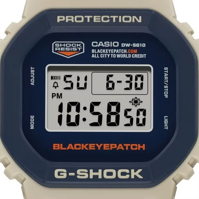 Montre Classique Homme - Casio G-Shock DW-5610BEP-2DR - Résistante aux chocs, Étanche 200m, Bracelet Résine, Bleu - Boutique Aïwatch