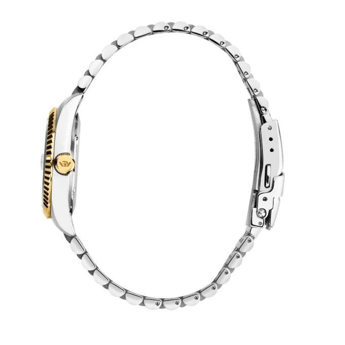 Montre Femme Philip Watch Caribe - Heure et date - Acier inoxydable, 31 mm, Cristal de saphir, Traitement antireflet, Boucle de plongée c, Boutons et verrouillage de sécurité Étanche 10 ATM, Argent - R8253597656