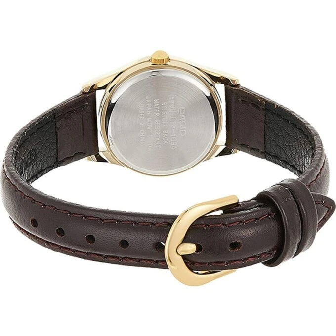 Montre Femme Casio - LTP-1094Q-7B4RDF - Bracelet en Cuir Marron - Affichage analogique - Résistant à l'eau