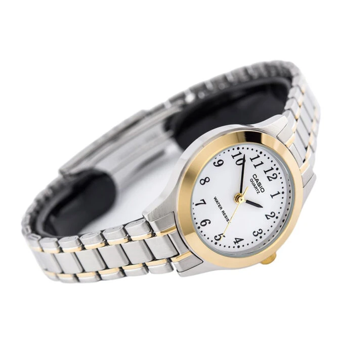 Montre Femme Casio - LTP-1128G-7BRDF - Bracelet en Acier Inoxydable - Affichage analogique - Résistant à l'eau