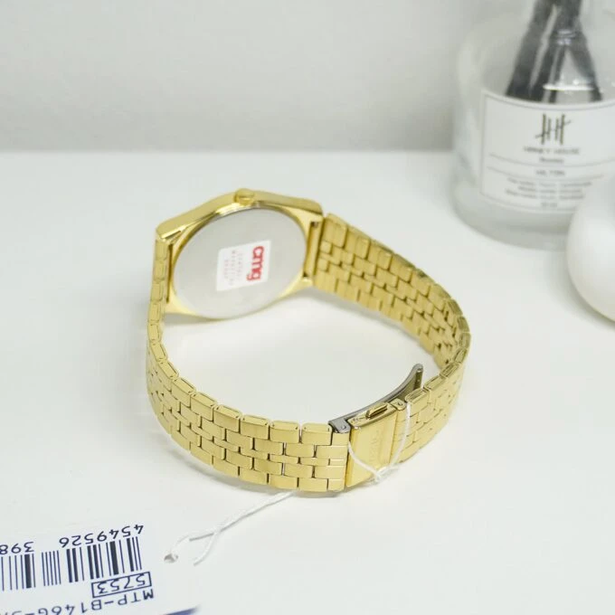 Montre Homme - Casio - Cadran vert, Bracelet acier inoxydable doré, Étanche, Quartz - Acier inoxydable - Doré - MTP-B146G-3AVDF