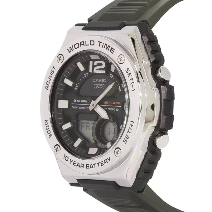 Montre Casio Pour Homme - Résistance à l'eau : 100M - Acier inoxydable, Résine - MWQ-100-3AVDF