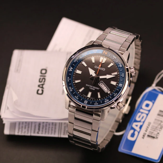 Montre digitale Homme MTD-130D-1A2VDF – Casio – Étanche, Chronographe, Alarme, Acier – Gris – Référence MTD-130D-1A2VDF