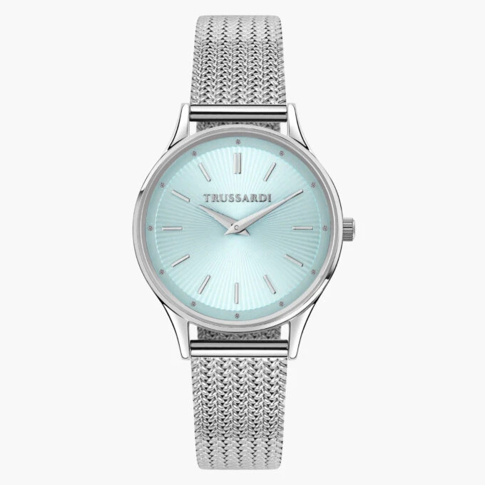 Montre Femme Trussardi T-star 34mm - Acier Argent, Bracelet Métal, Verre Minéral, Etanche 5 ATM, Garantie 2 ans – Réf R2453152515