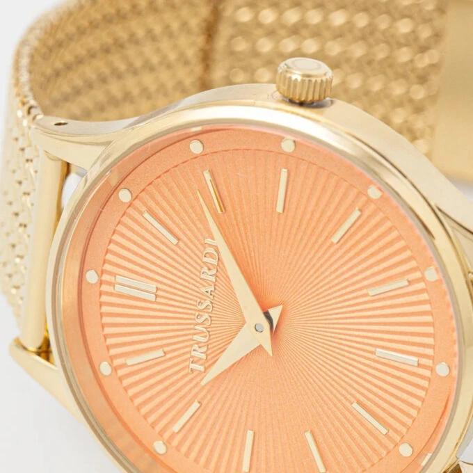 Montre Quartz Femme - Acier, Étanche 5 ATM, Affichage Analogique, Bracelet Acier, Cadran Orange - Réf. R2453152516