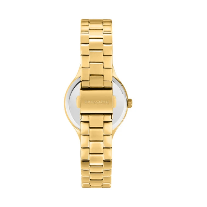 Montre Femme Trussardi T-Essenza Quartz Acier Bracelet Acier Fermoir Caché Cadran Beige 32mm Verre Minéral Étanche 5ATM Réf. R2453172501