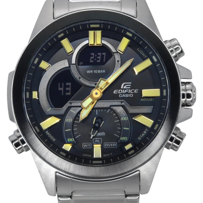 Montre Casio Edifice Homme Chronographe, Acier Inoxydable, Étanche 100m, Design Sport - ECB-30DB-1A9DF - Gris
