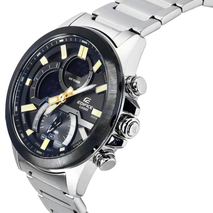 Montre Casio Edifice Homme Chronographe, Acier Inoxydable, Étanche 100m, Design Sport - ECB-30DB-1A9DF - Gris