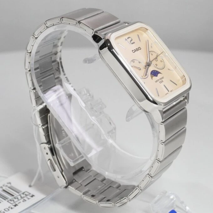 Montre Homme - Casio - Quartz, Phases de lune, Acier inoxydable, Étanche - Argenté - MTP-M305D-9AVDF