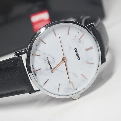 Montre Analogique Casio Homme - MTP-VT01LM-7A - Bracelet en Cuir et Résistance à l'Eau - Verre Minéral - Design Sophistiqué