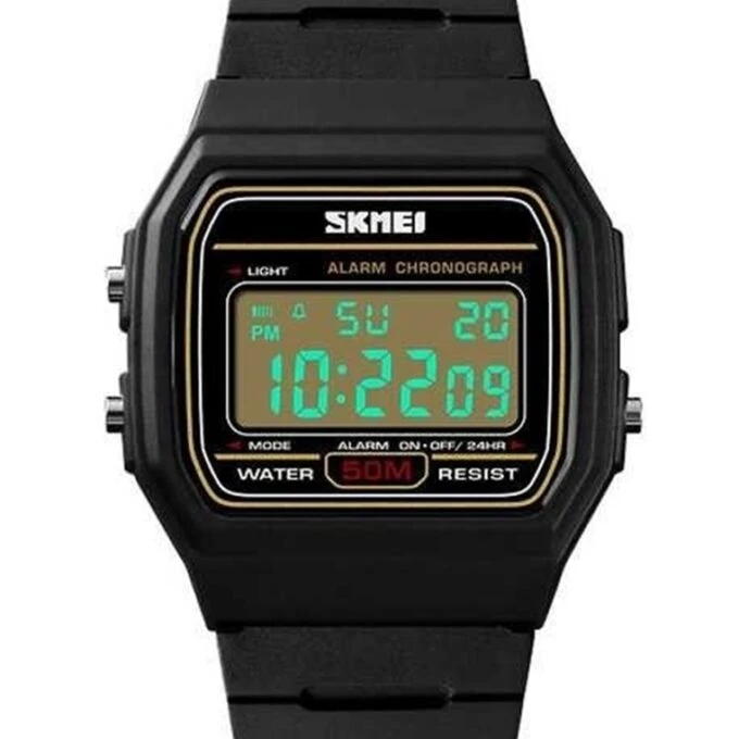 Montre - Casio - Homme/Femme - Chronomètre, Alarme, LED, Résine biosourcée, Étanche - Noir - F-91WB-8ADF