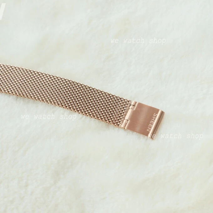 Montre Classique Femme - Casio Sheen SHE-4539CGM-4AUDF - Acier Inoxydable, Bracelet Maille, Rose Doré, Étanche - Boutique Aïwatch